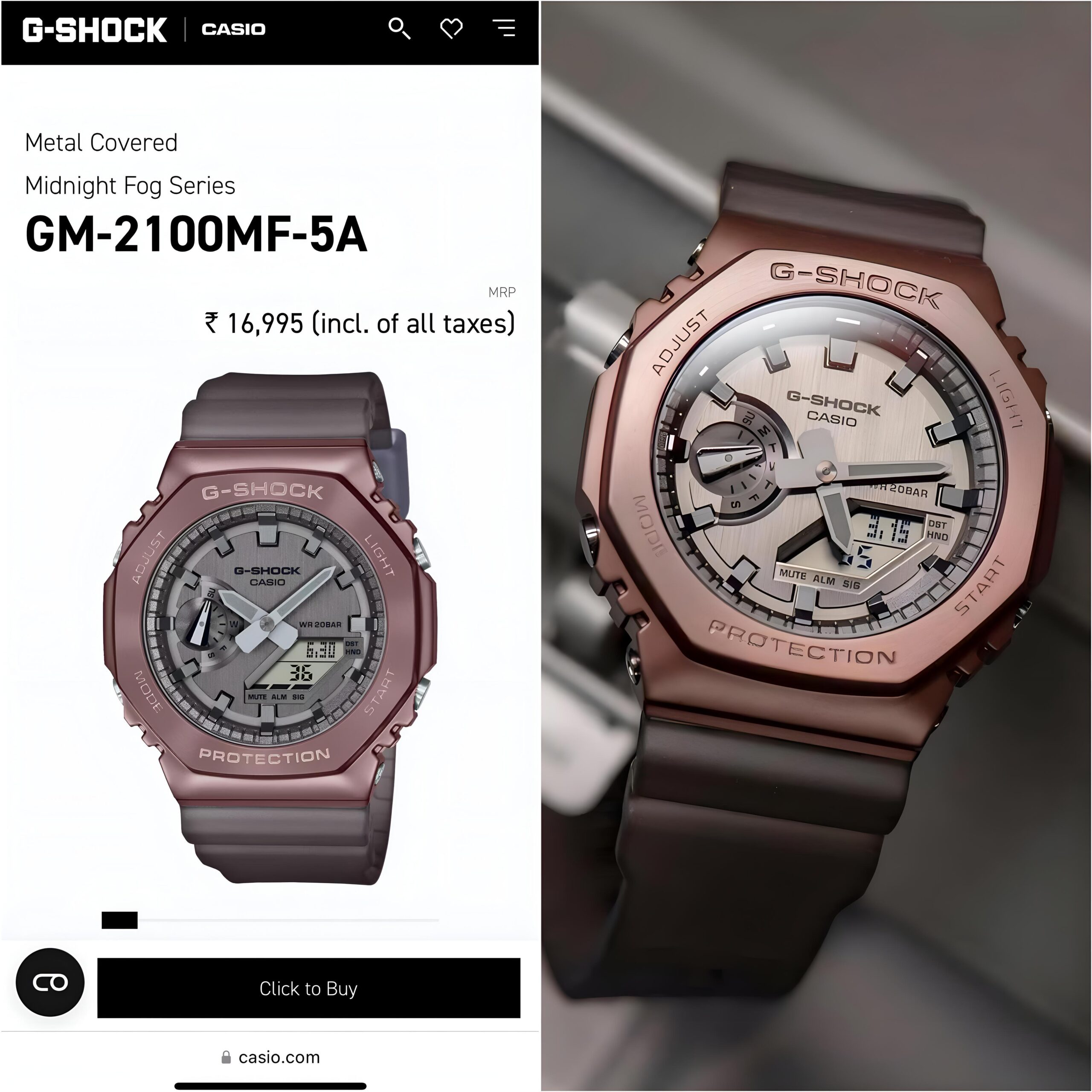 G-Shock GM2100 with metal body - Image 5