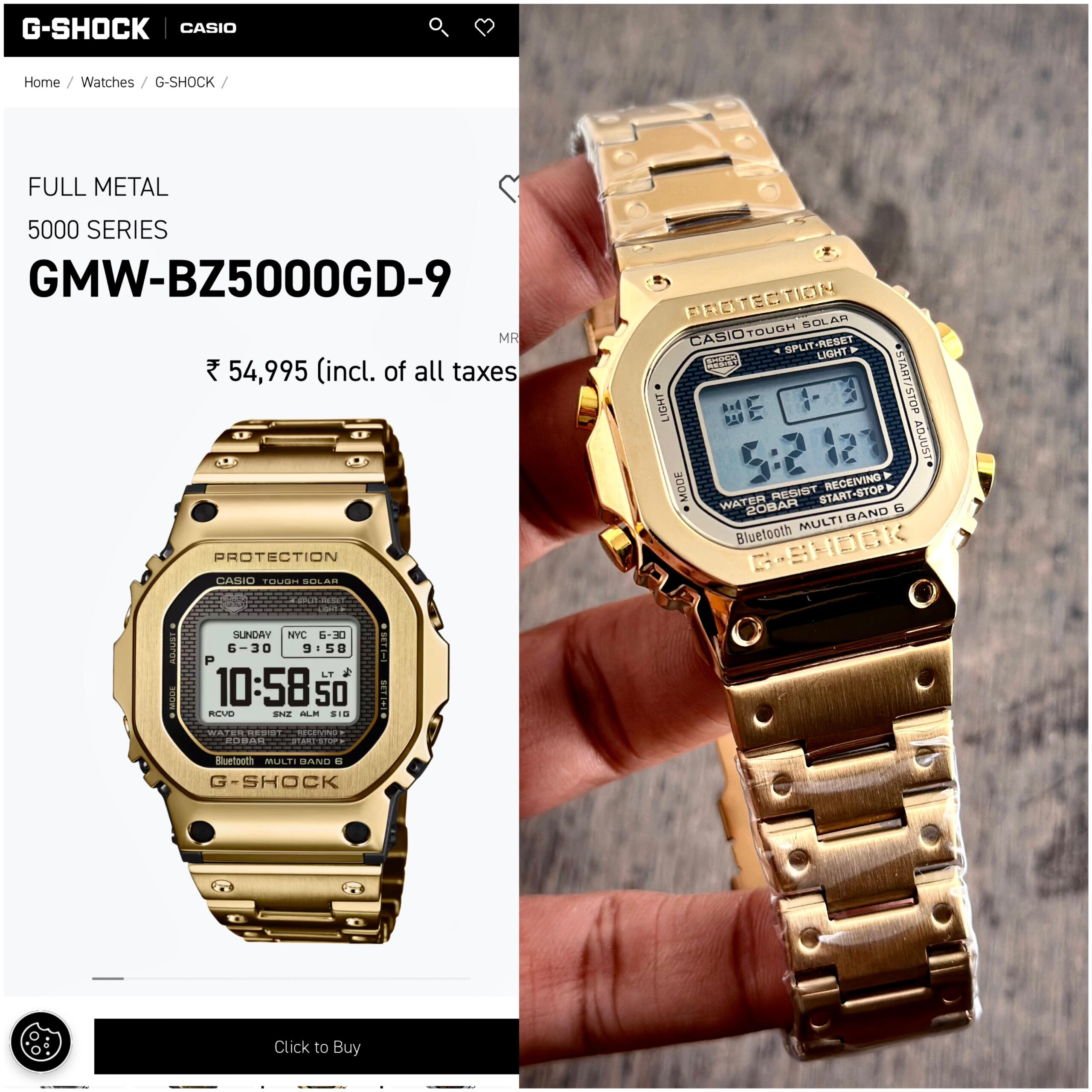 WhatsApp Image 2026-05-19 at 1.53.36 PM G-shock Casio Golden, Ion-Plated - Image 1