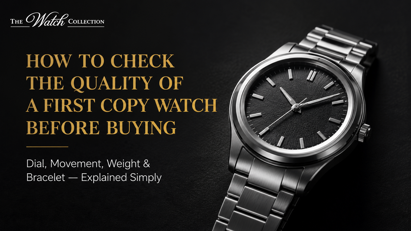 How to check the quality of a first copy watch before buying — dial, movement, weight and bracelet guide