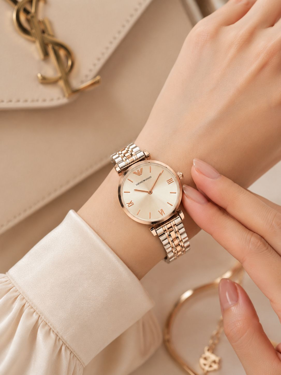 WhatsApp Image 2026-06-06 at 2.01.49 PM (1) Emporio Armani Elegant White Dial - Image 1