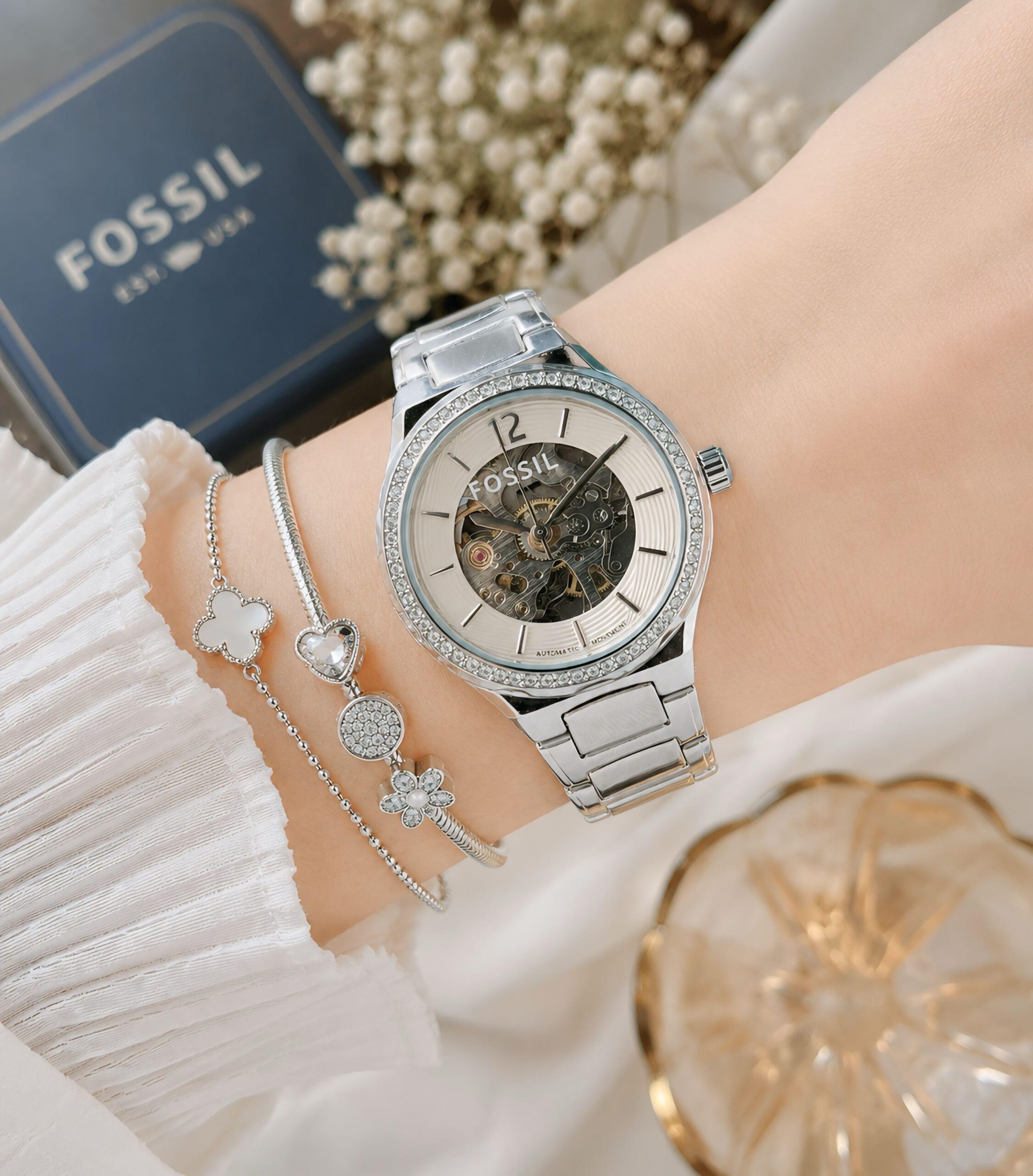WhatsApp Image 2026-06-09 at 12.19.33 PM Fossil Eevie Skeleton Automatic BQ3788 - Image 1