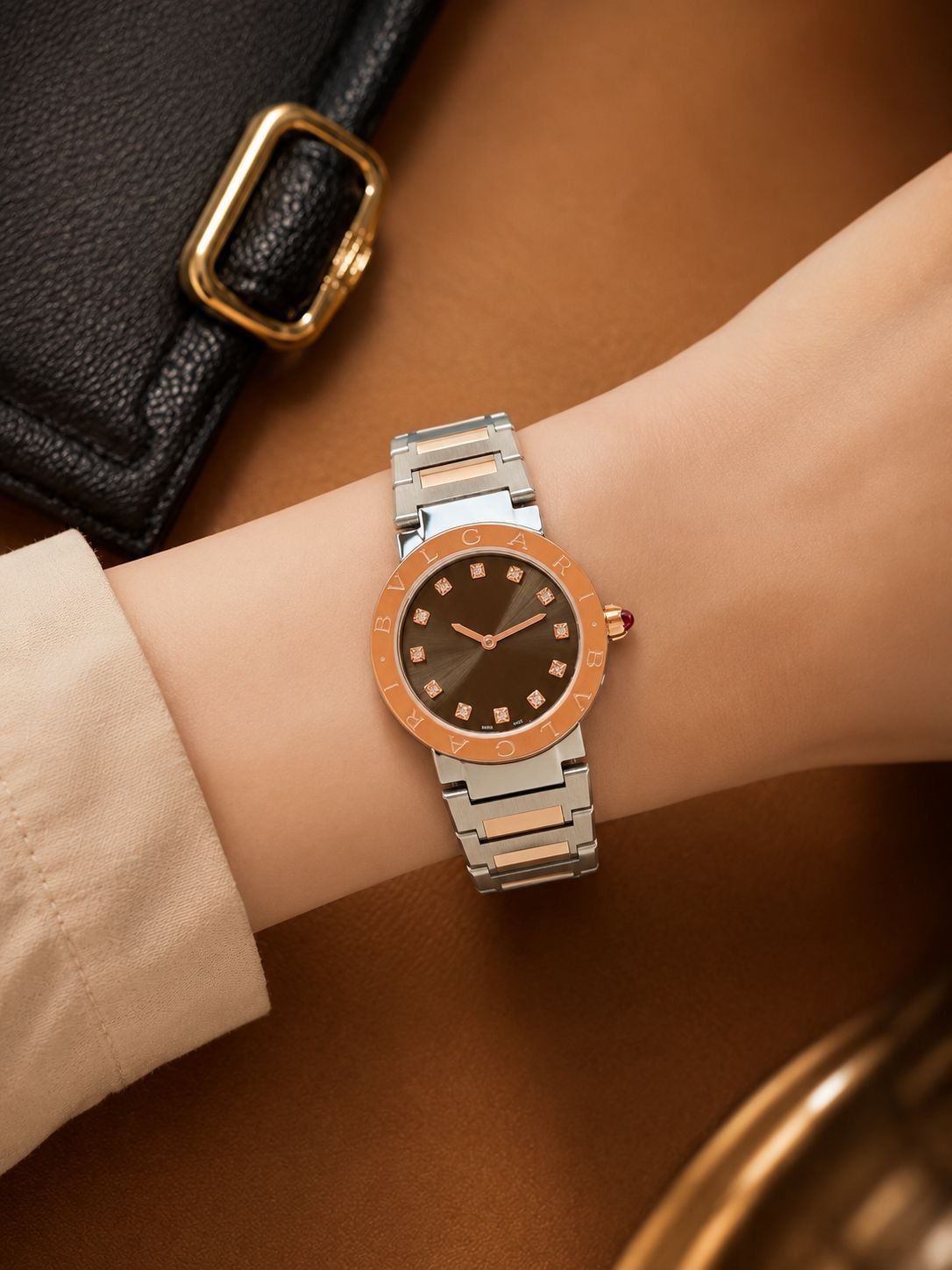 WhatsApp Image 2026-06-09 at 8.14.18 PM BVLGARI Rose Gold & Black Diamond Dial - Image 1
