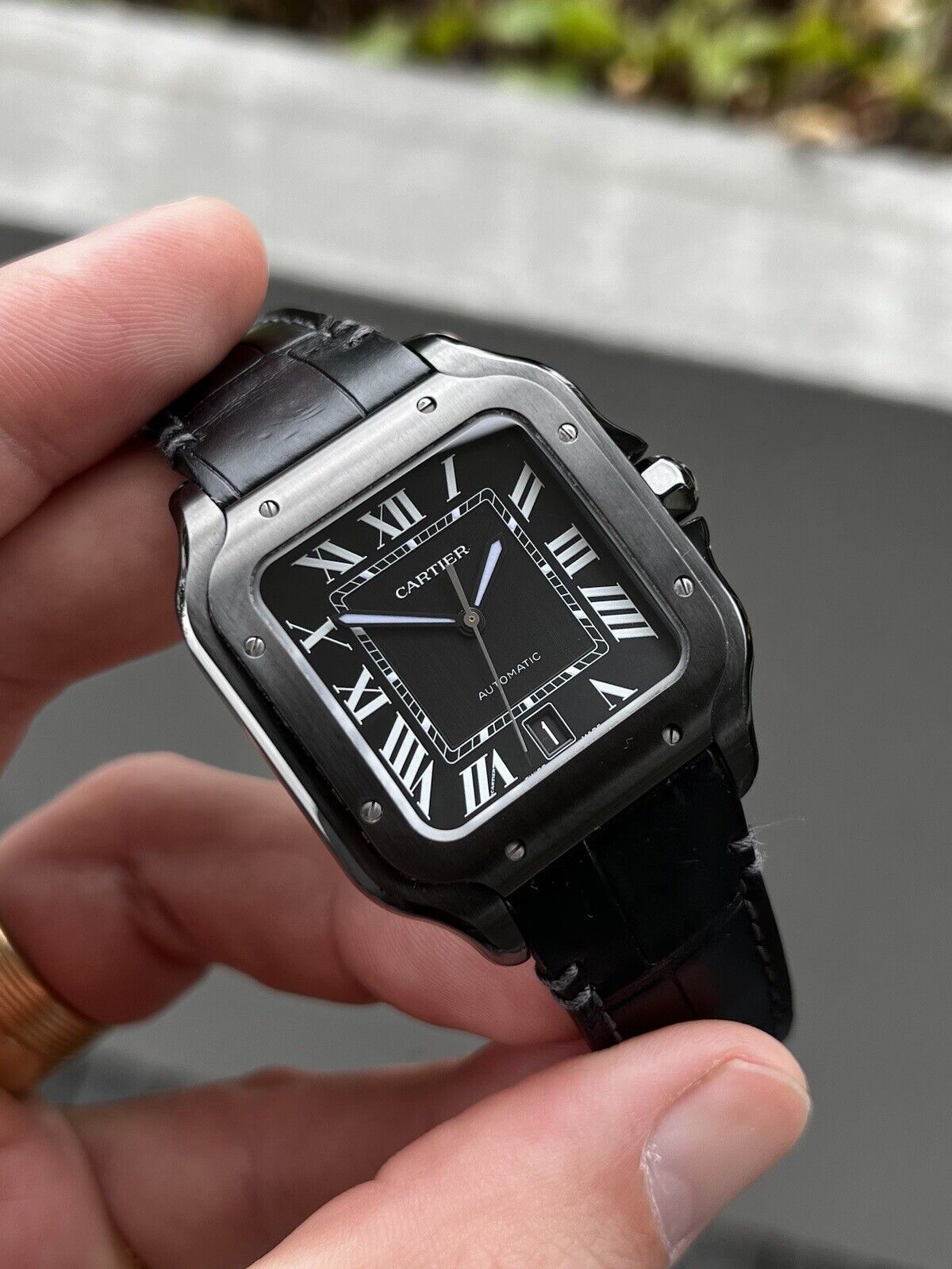 WhatsApp Image 2026-06-10 at 11.00.49 PM (1) Cartier Santos Automatic Black Dial - Image 1