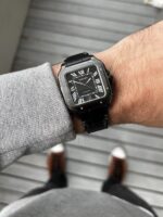 Cartier santos black leather edition