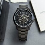 Armani Exchange Full Black Automatic Skeleton Dial