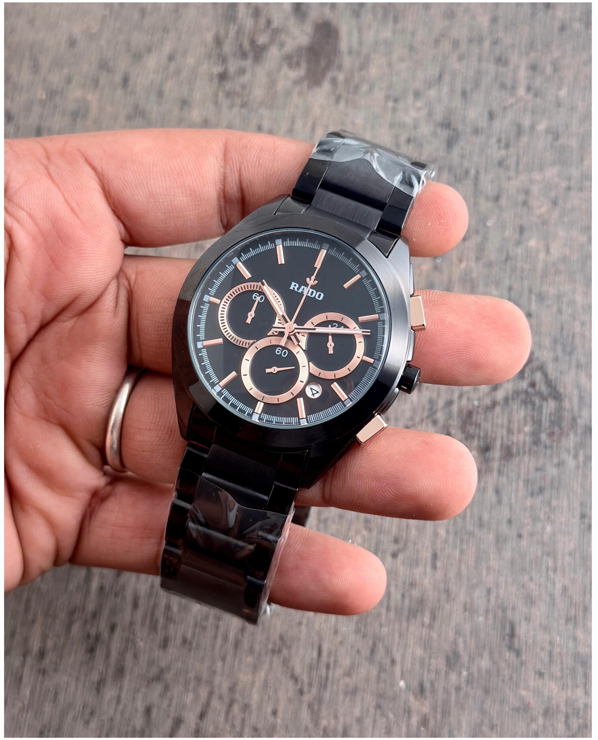 WhatsApp Image 2026-06-10 at 5.26.30 PM Rado Hrithik Roshan All Black Chronograph - Image 1