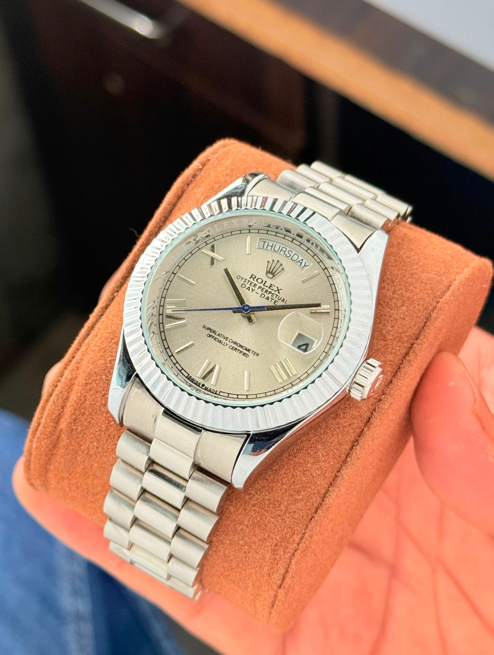 WhatsApp Image 2026-06-12 at 9.45.00 PM (1) Rolex Oyster Perpetual Day-Date Grey Dial - Image 1