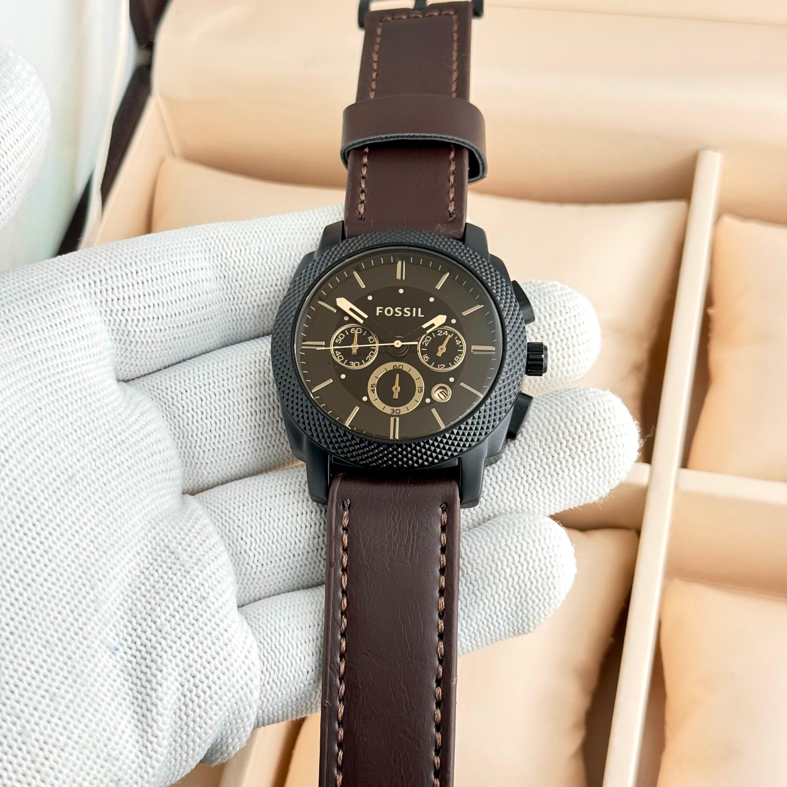 WhatsApp Image 2026-06-14 at 12.09.11 AM Fossil Premium Chronograph Leather Edition - Image 1