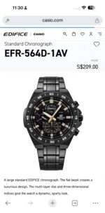 Edifice Casio Black Chronograph - Image 2
