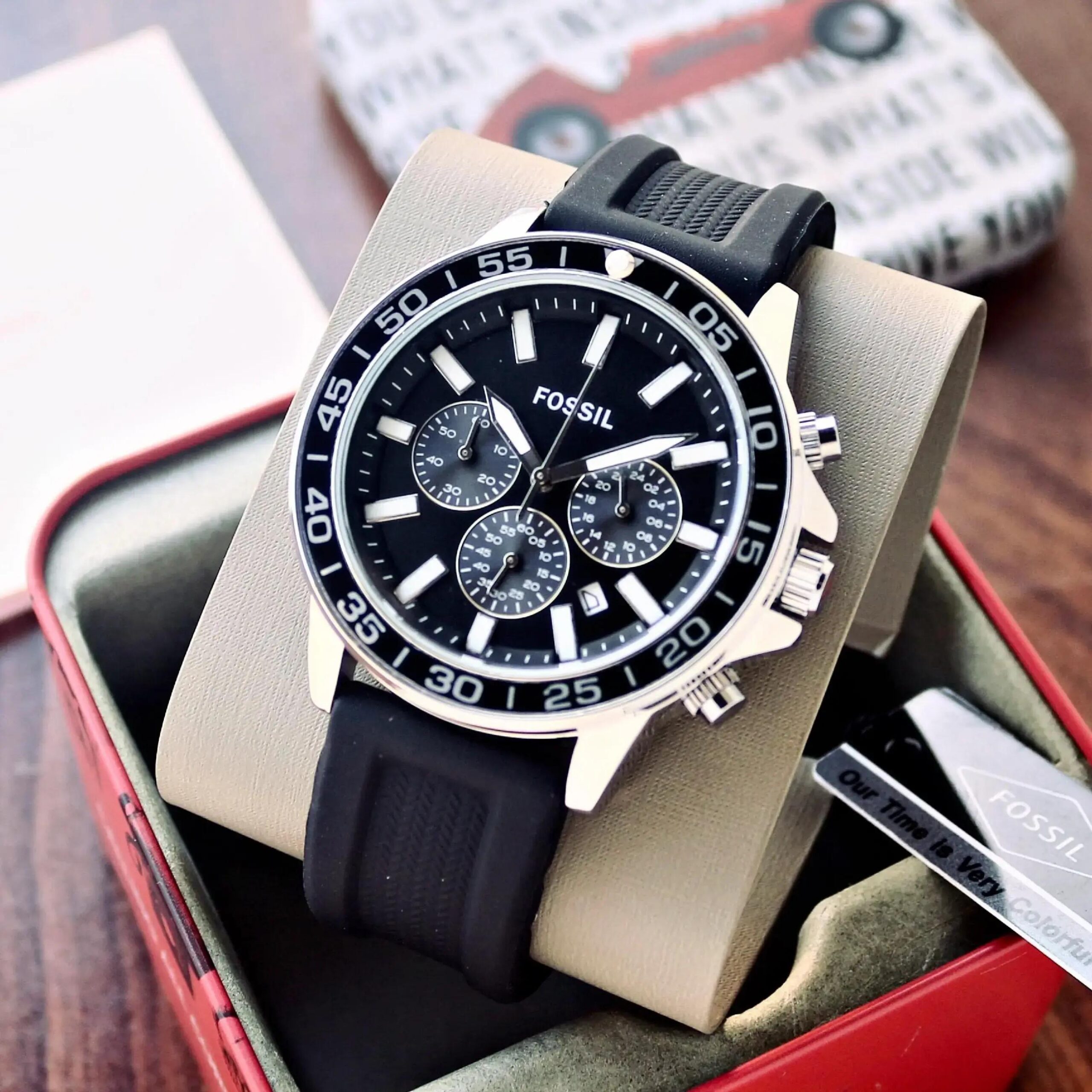 WhatsApp Image 2026-06-16 at 4.01.34 PM Fossil Bannon Quartz Black Dial - Image 1