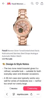 Fossil Architect Automatic Pink Rose Gold - Image 3