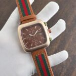 Gucci Elegant Brown Dial Chronograph
