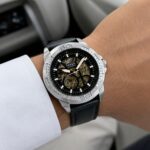 Fossil Skeleton Automatic Black Brown Edition