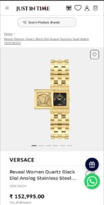 Versace Gold Asymmetrical Black Dial - Image 2