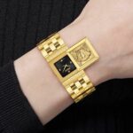Versace Gold Asymmetrical Black Dial