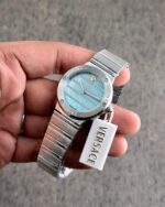 Versace Greca Logo Pearl Silver