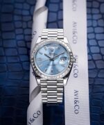 Rolex Day-Date Platinum Diamond Blue Dial