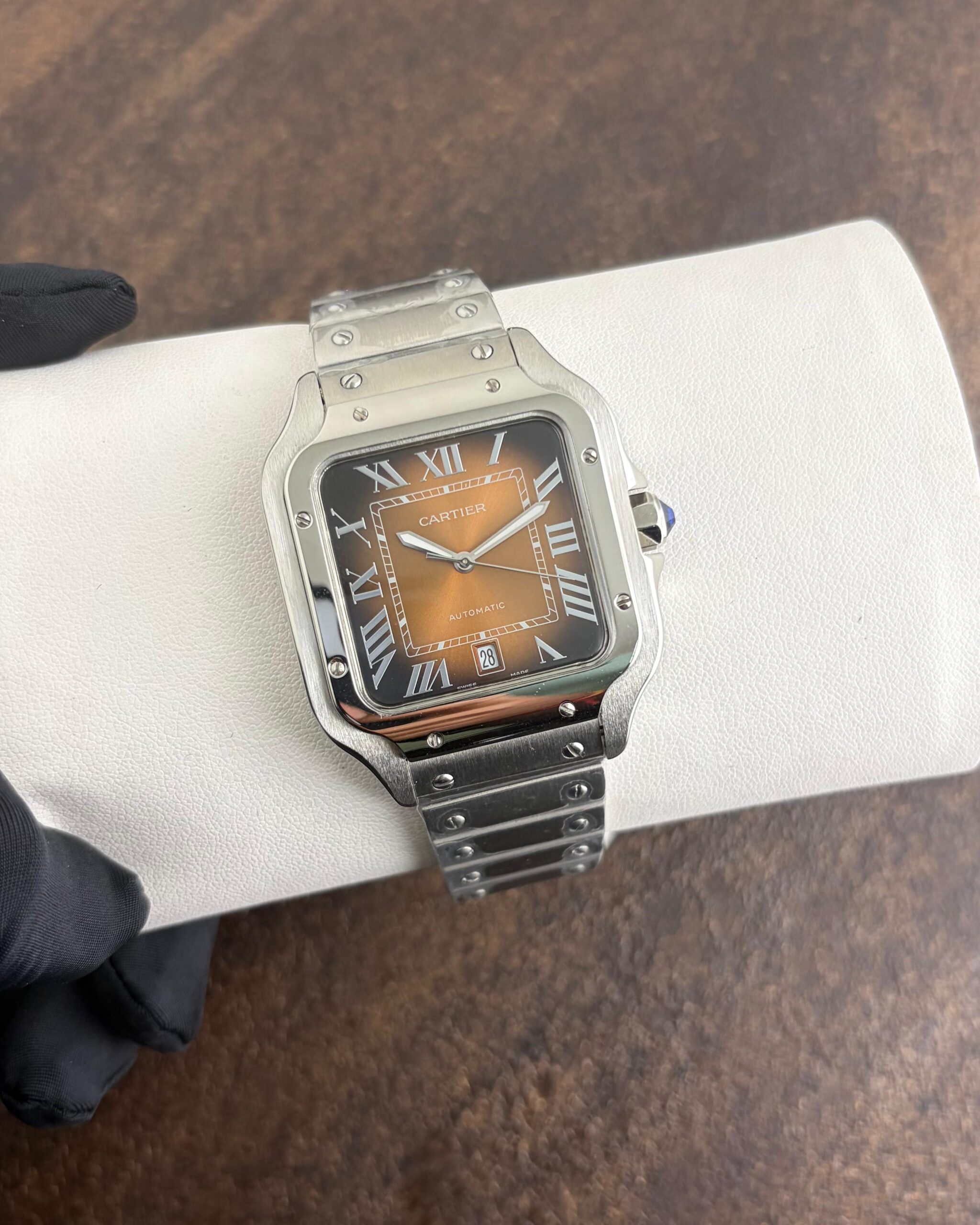 WhatsApp Image 2026-06-28 at 12.12.44 PM (1) Cartier De Santos Brown Dial - Image 1