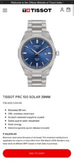 Tissot PRC 100 Solar Sunray Blue Edition - Image 3
