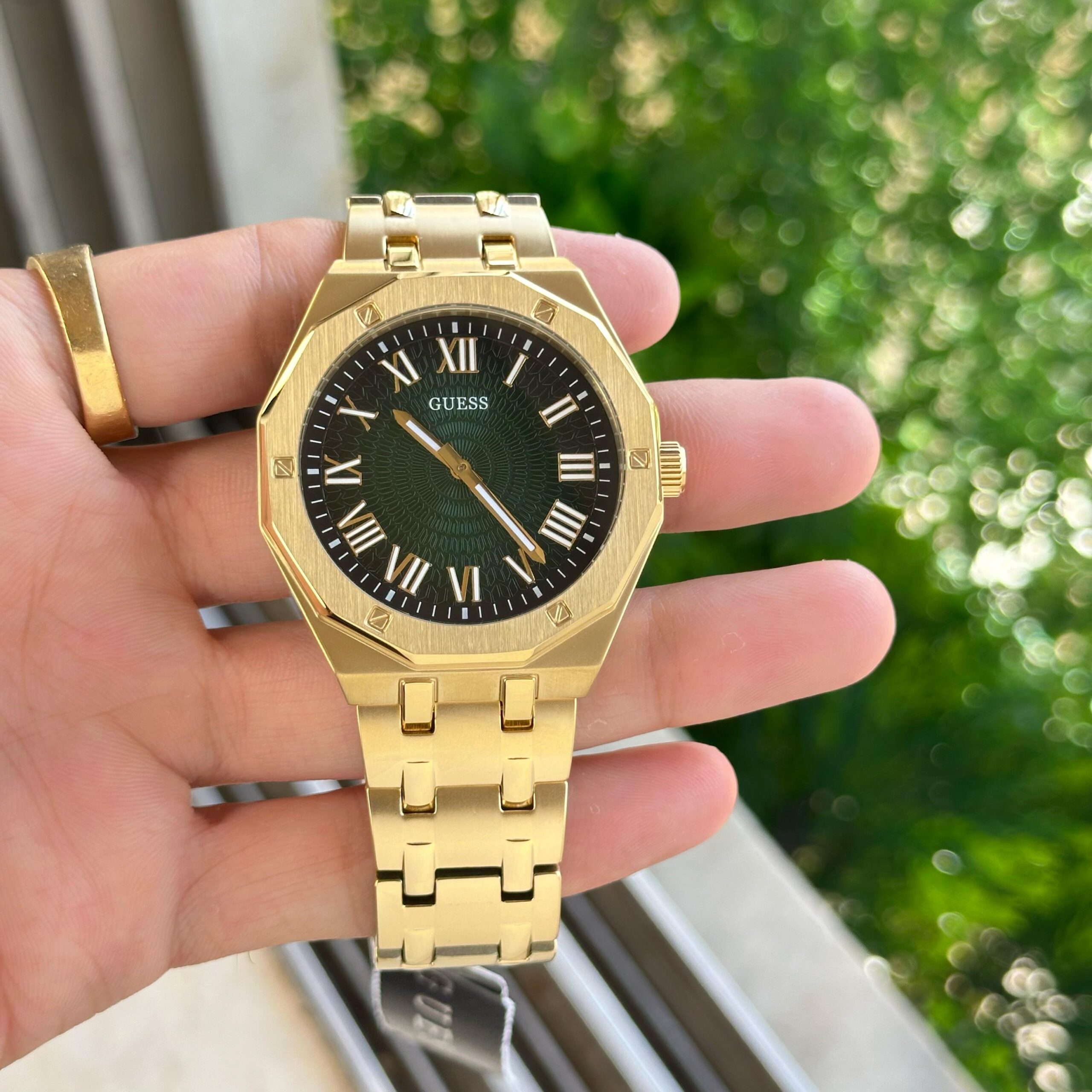 WhatsApp Image 2026-06-29 at 2.00.11 PM Guess Asset Green Dial Gold - Image 1
