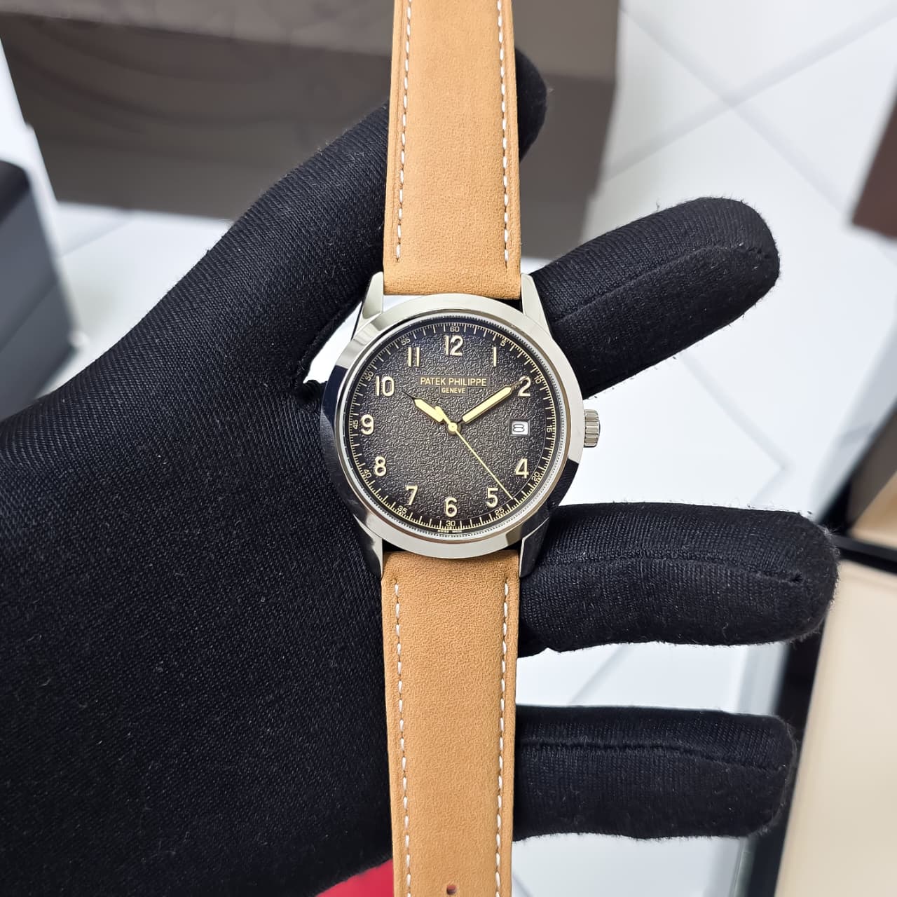 WhatsApp Image 2026-06-30 at 6.33.10 PM (2) Patek Philippe Calatrava Brown Textured Dial - Image 1