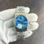 Rolex Date Just Silver Diamond Dial