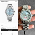 Rolex Day-Date Platinum Diamond Blue Dial - Image 2