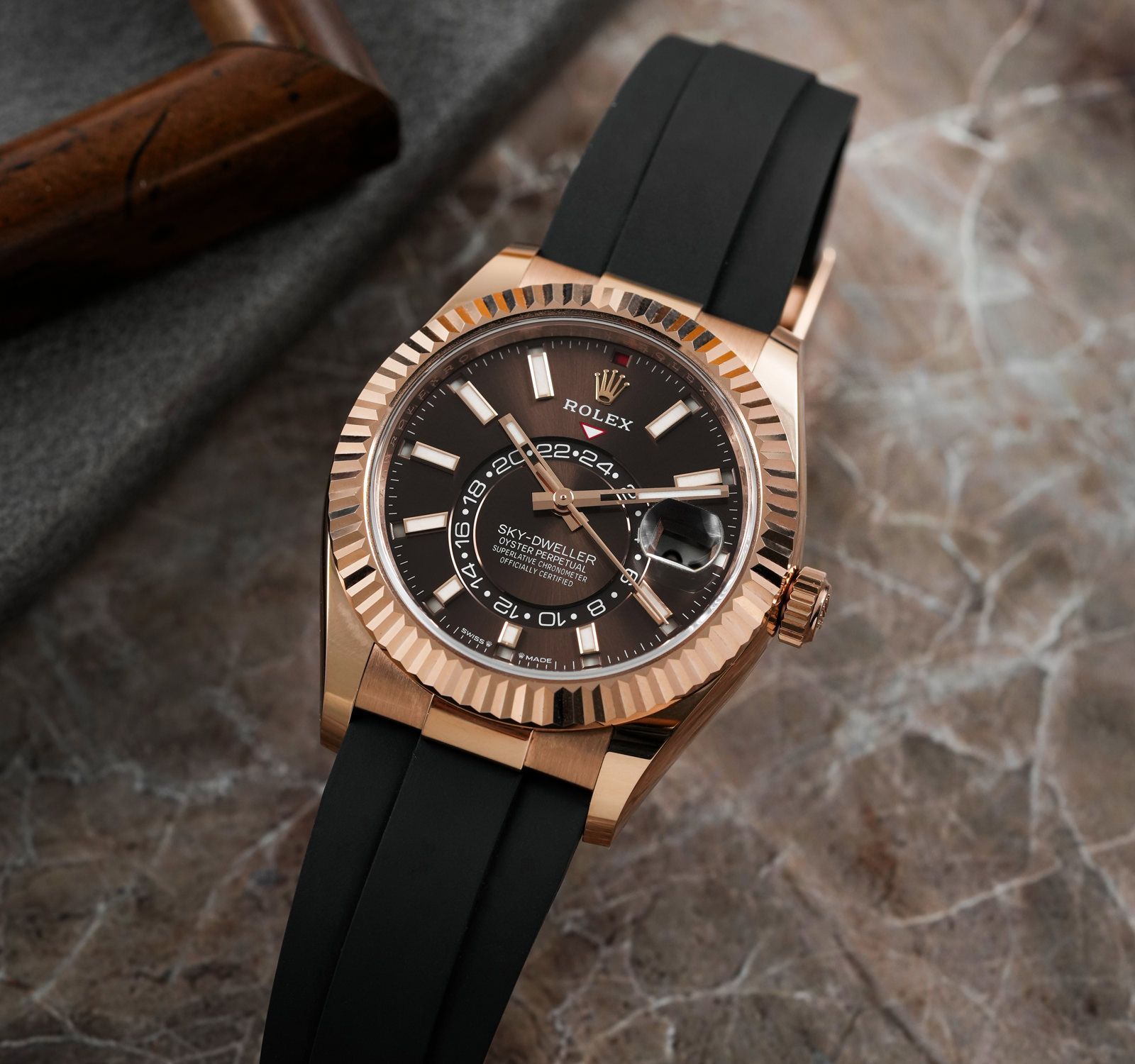 WhatsApp Image 2026-07-03 at 10.53.35 AM Rolex Sky-Dweller Brown Dial Fibre Strap Edition - Image 1