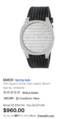 Gucci Silver Matte Black Strap Edition - Image 2