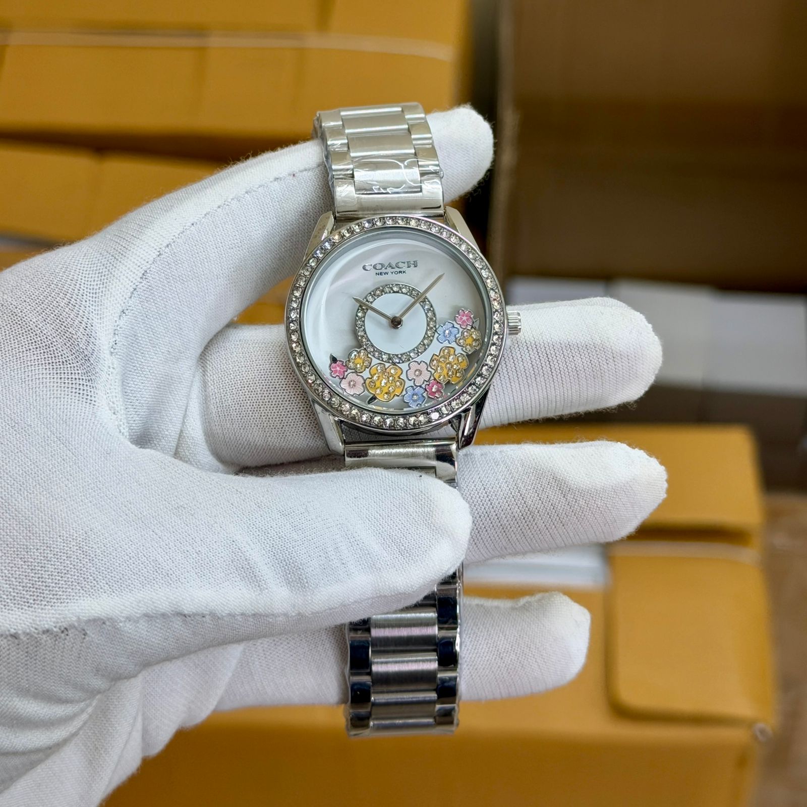 WhatsApp Image 2026-07-03 at 11.56.46 AM (1) Coach Delancey Silver White Dial - Image 1
