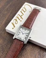 Cartier Tank Solo Silver Dial Brown Leather Edition - Image 2