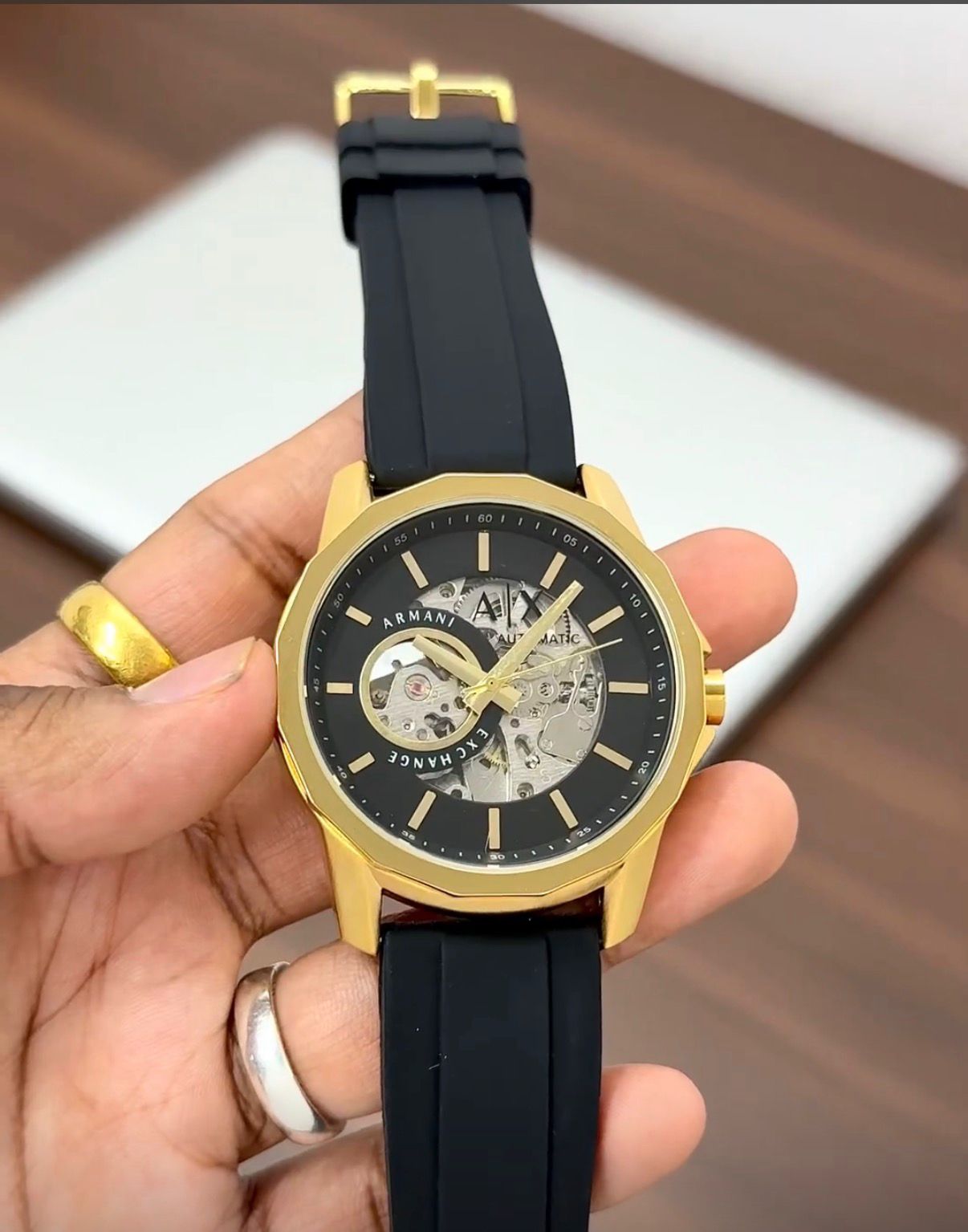 WhatsApp Image 2026-07-03 at 3.07.32 PM Armani Exchange Automatic Skeleton Gold Edition - Image 1