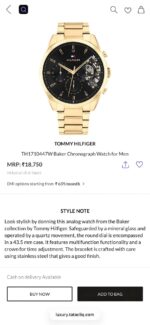 Tommy Hilfiger Gold Skeleton Chronograph - Image 3