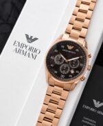 Emporio Armani Rose Gold Black Dial Chronograph - Image 2