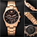 Emporio Armani Rose Gold Black Dial Chronograph - Image 5
