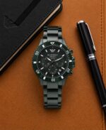 Emporio Armani Ceramica Dark Green Chronograph - Image 2