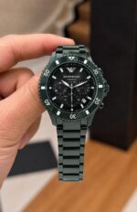 Emporio Armani Ceramica Dark Green Chronograph - Image 3