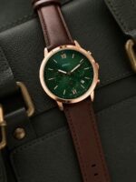 Fossil Green Dial Rose Gold Chronograph - Image 2
