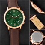 Fossil Green Dial Rose Gold Chronograph - Image 3