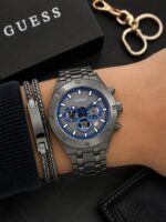 Guess Gunmetal Blue Chronograph - Image 4