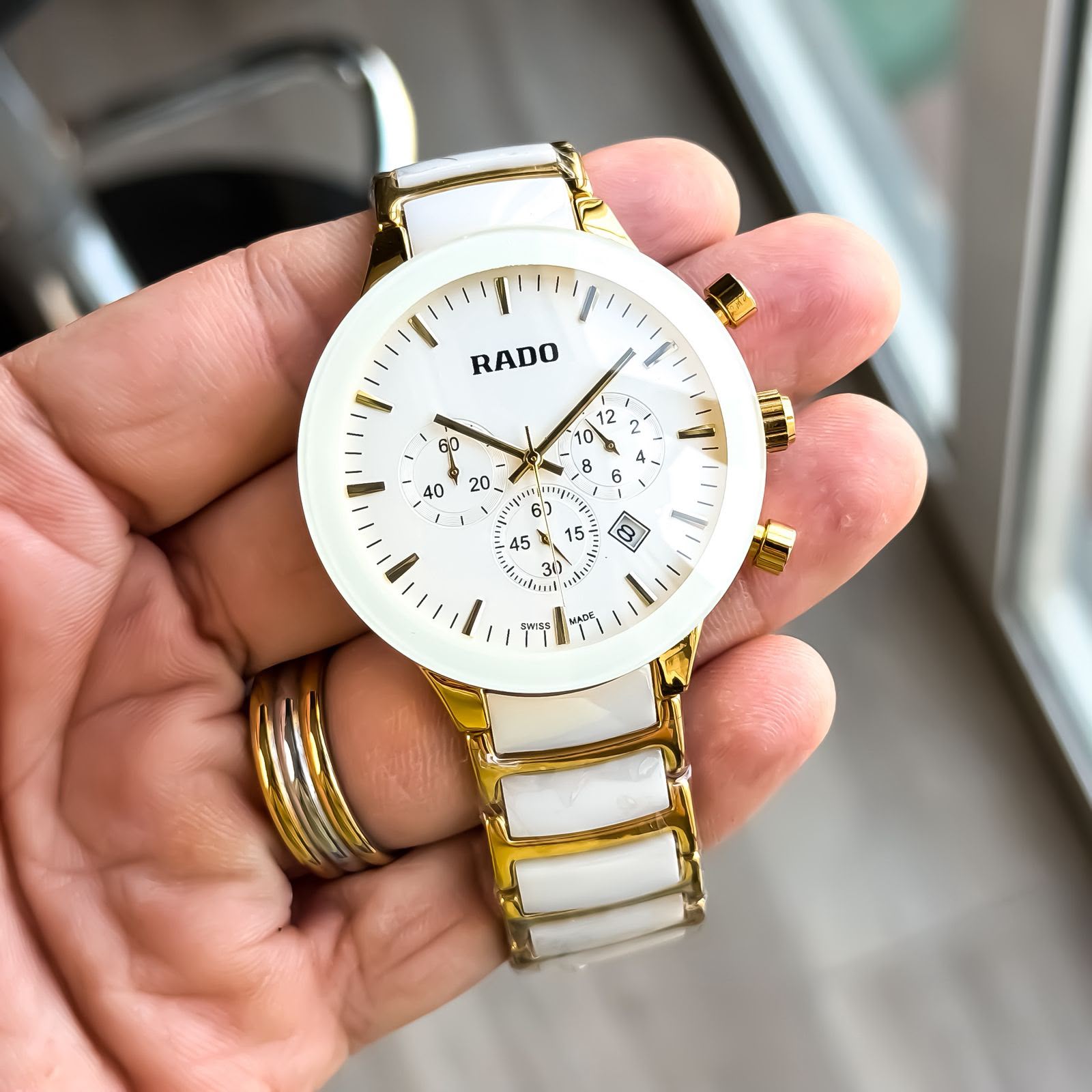WhatsApp Image 2026-07-05 at 12.50.58 PM (1) Rado Centrix White Ceramic Chronograph - Image 1