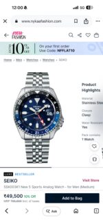 Seiko GMT Automatic Blue Dial - Image 4