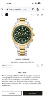 Armani Exchange Rafael Green Dial Chronograph - Image 2