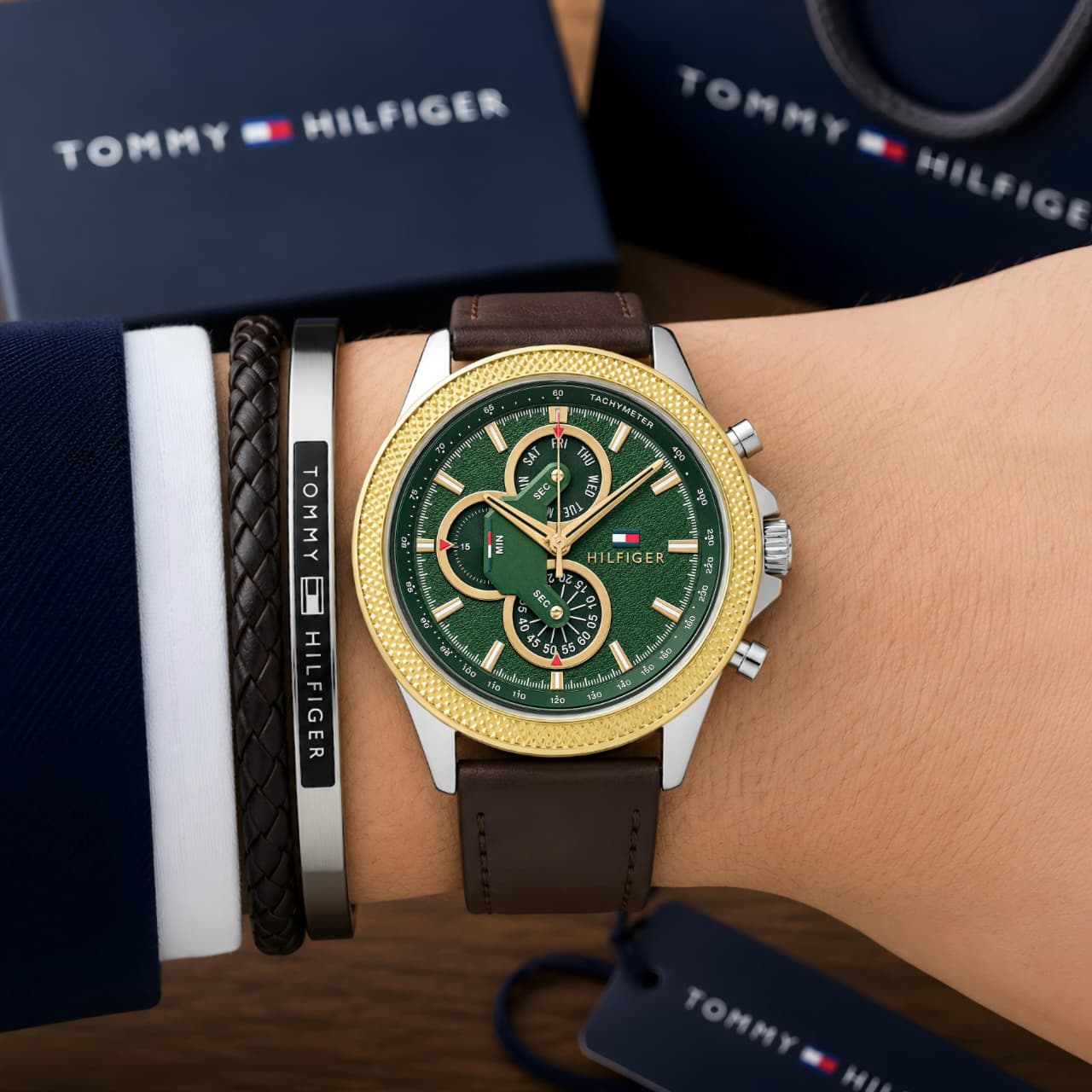 WhatsApp Image 2026-07-05 at 8.24.00 PM Tommy Hilfiger Clark Chronograph Green Dial - Image 1