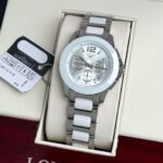 Longines White & Silver Ceramic Chronograph