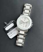 Longines White & Silver Ceramic Chronograph - Image 4