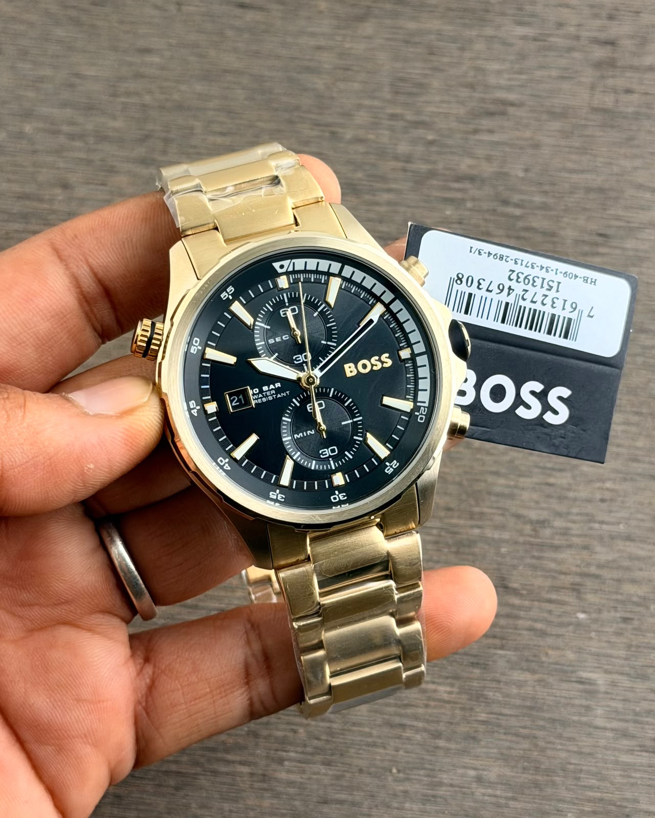 WhatsApp Image 2026-07-09 at 3.45.52 PM Hugo Boss Globetrotter Black Dail Chronograph - Image 1