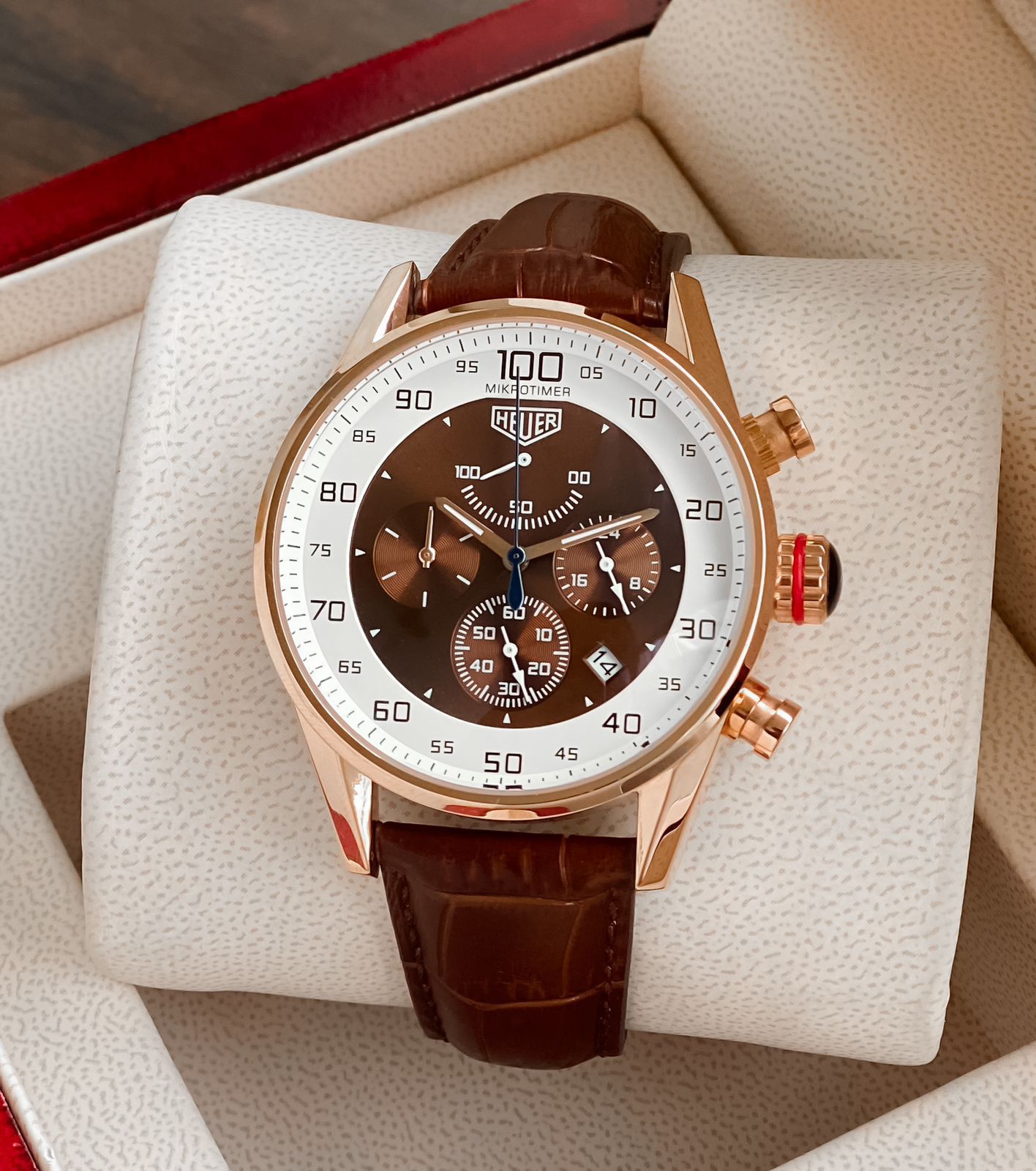 WhatsApp Image 2026-07-09 at 4.03.37 PM (1) Tag Heuer Chronograph – Brown Dial - Image 1