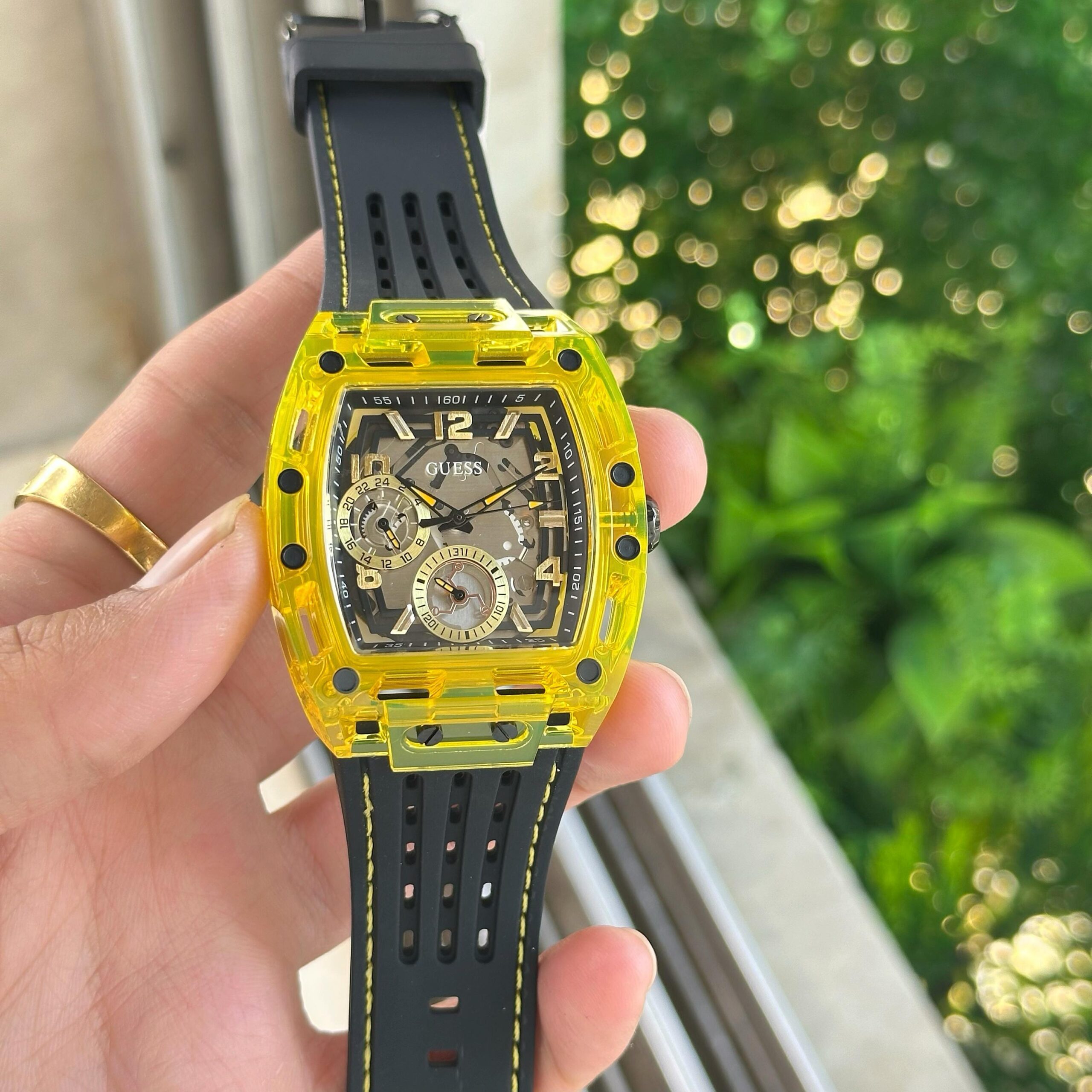 WhatsApp Image 2026-07-09 at 6.51.13 PM Guess Skeleton Yellow Black Dial - Image 1