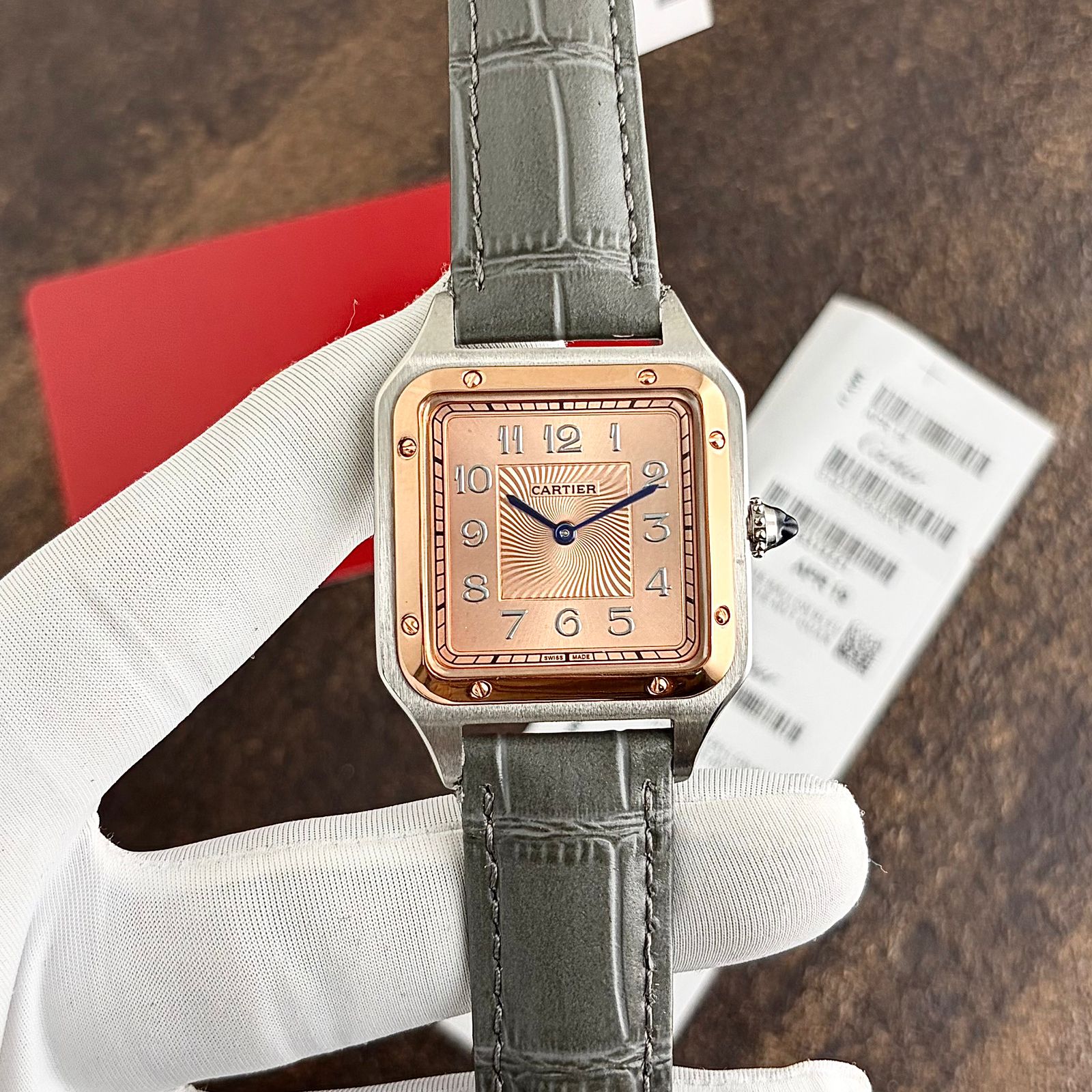 WhatsApp Image 2026-07-11 at 10.54.47 AM (1) Cartier Santos Dumont Laquer Pink Gold Dial - Image 1